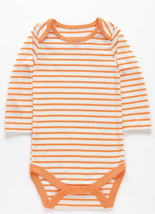 Orange Striped Organic Cotton Bodysuit