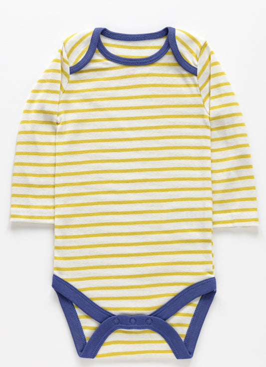 Yellow Striped Organic Cotton Bodysuit