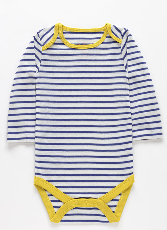 Blue Striped Organic Cotton Bodysuit